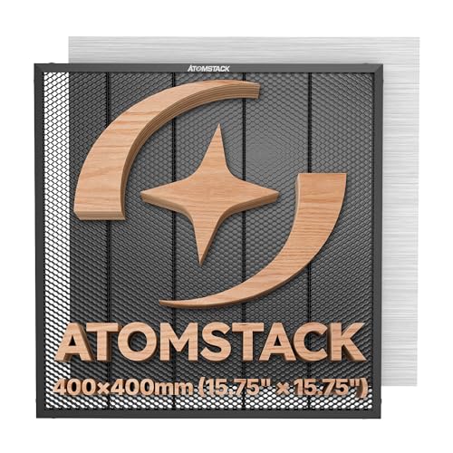 ATOMSTACK F4N Waben Laserbett 400 * 400mm für Lasergravur Arbeitstisch mit Metalltablett mit den meisten Gravurmaschinen Schneidbett für schnelle Wärmeableitung