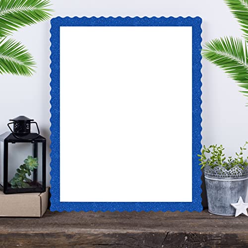 Containlol 118 Feet Bulletin Board Borders 120 Sheets Glitter Bulletin Board Classroom Decoration Scalloped Border Trims for Winter Christmas School Office Decoration(Blue) - Thumbnail 5