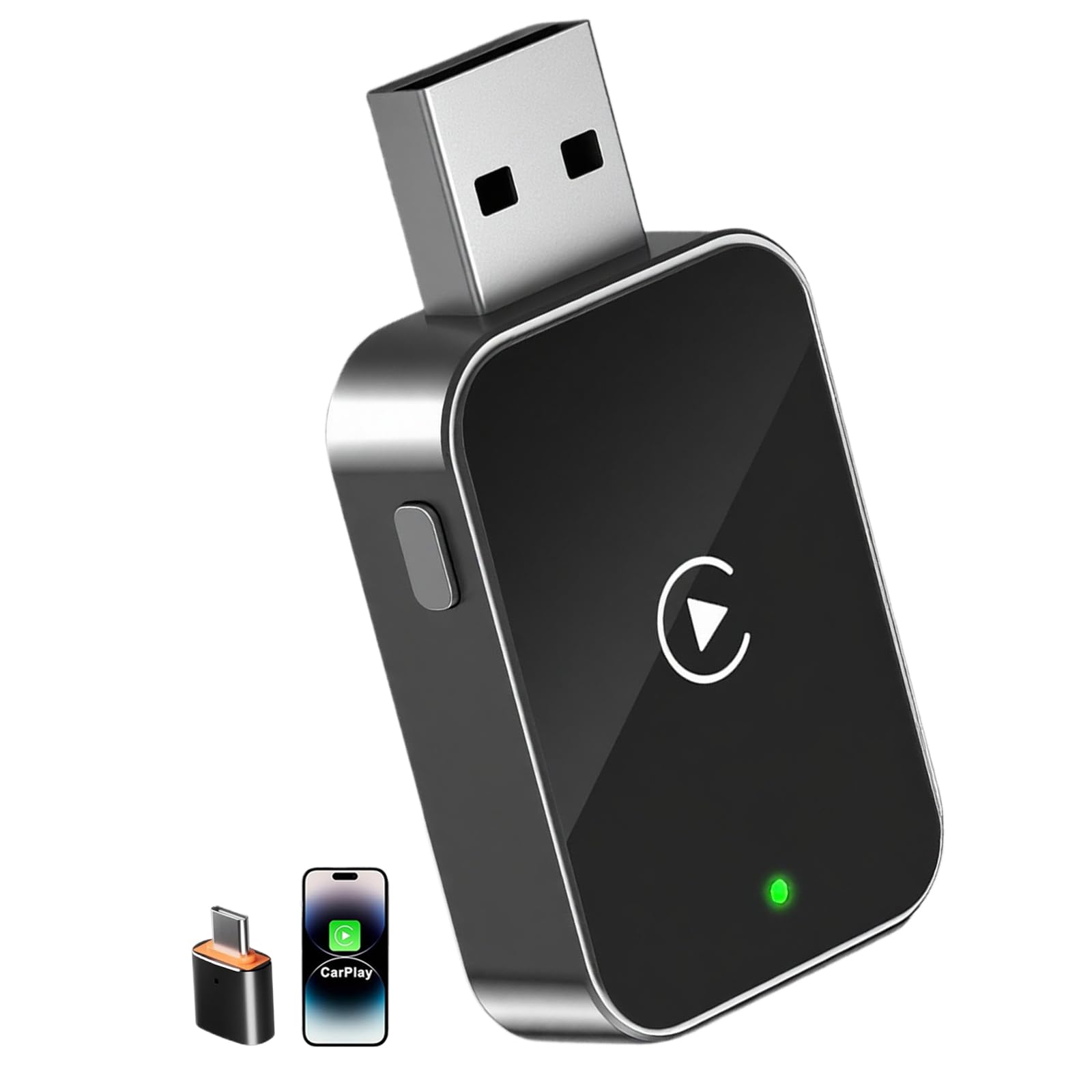 Wireless CarPlay Adapter for iPhone - Converts Wired CarPlay to Wireless Dongle,Compatible for Cars After 2016, Plug & Play, Auto Connection, Mini USB & Reset Button (iOS Only)