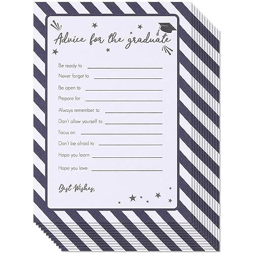 BLUE PANDA Graduation Advice Cards - 60 Pack, 5 x 7 In - Notecards for Graduates