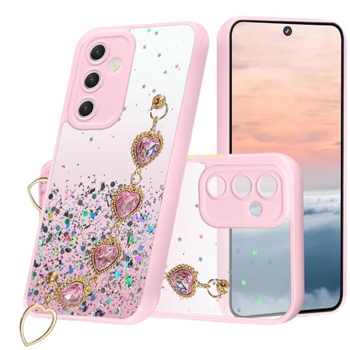 Coque silicone Galaxy A25 rose pailleté : l'accessoire mode idéal pour vos sorties