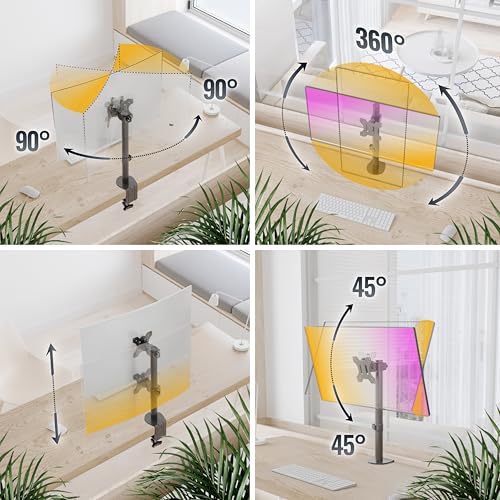Supporto monitor scrivania TS2511 Girevole Inclinabile Schermi 13-30" (33-76 cm) Porta schermo PC Staffa universale VESA 75 x 75 100 x 100 - Monitor - Immagine 2