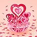 SANTORO Pirouette - 3D Pop Up Greeting Card - Love - Valentine's Day, Pink Heart Sentiments, Mother's Day, Anniversary, Boyfriend Girlfriend Gift, Heart-Shaped Card