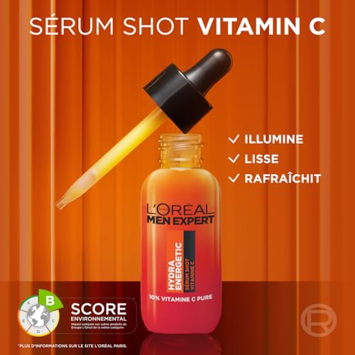'oréal men expert hydra energetic sérum shot 100% vitamine c pure 30ml - vue 6