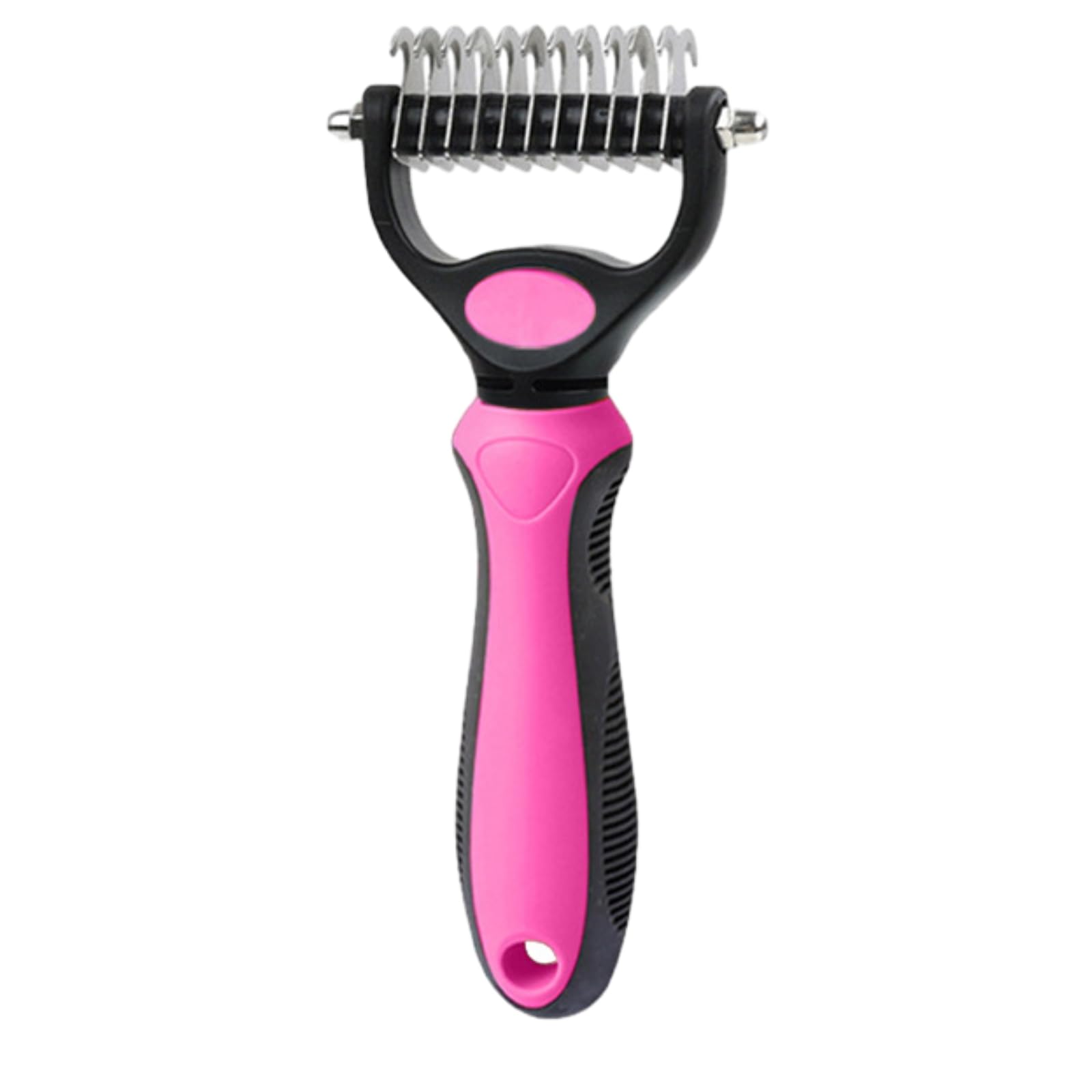 Acssart Pet Grooming Brush, Pet Detangling Comb for Dogs and Cats, Double-Sided Deshedding Dematting Tool, Undercoat Rake for Dogs & Cats, Extra-Wide Dog Grooming Brush & Deshedder Comb (Rose Pink, S)