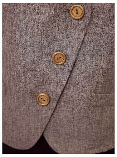 MakeMeChic Women's Button Down V Neck Suit Vest Sleeveless Slim Fit Business Waistcoat4