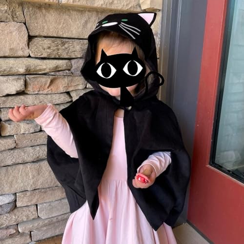 Disfraz para niña gato Halloween con capa con capucha miniatura 4