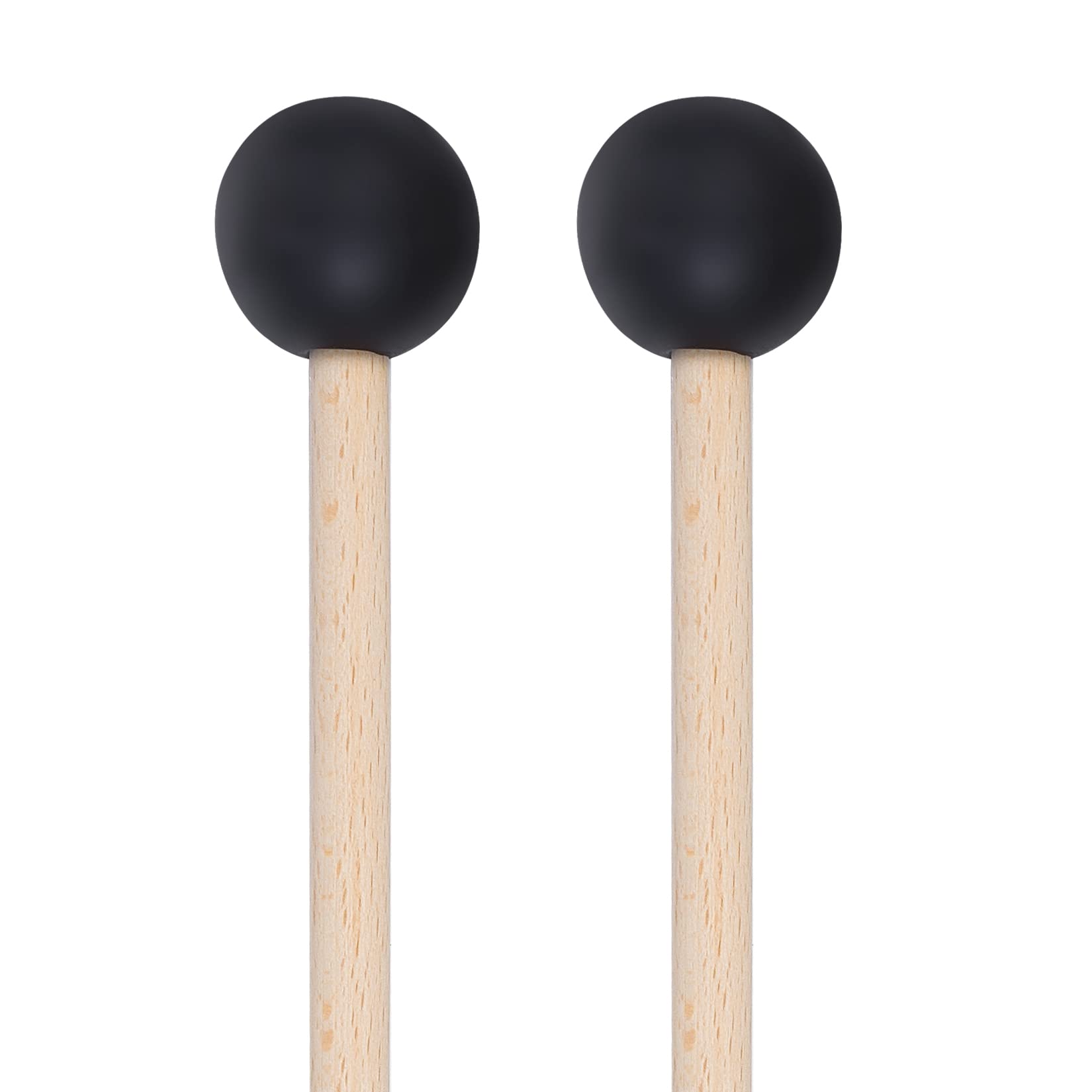 Keyboard Mallets Percussion Mallets with Wood Handle Soft Rubber Heads for Tongue Drum 15 Inch Long