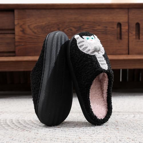 Image of Highland Cow Slippers for Women Plush Scottish Highland Cow Animal Slippers Warm Non Slip Home Indoor Slippers