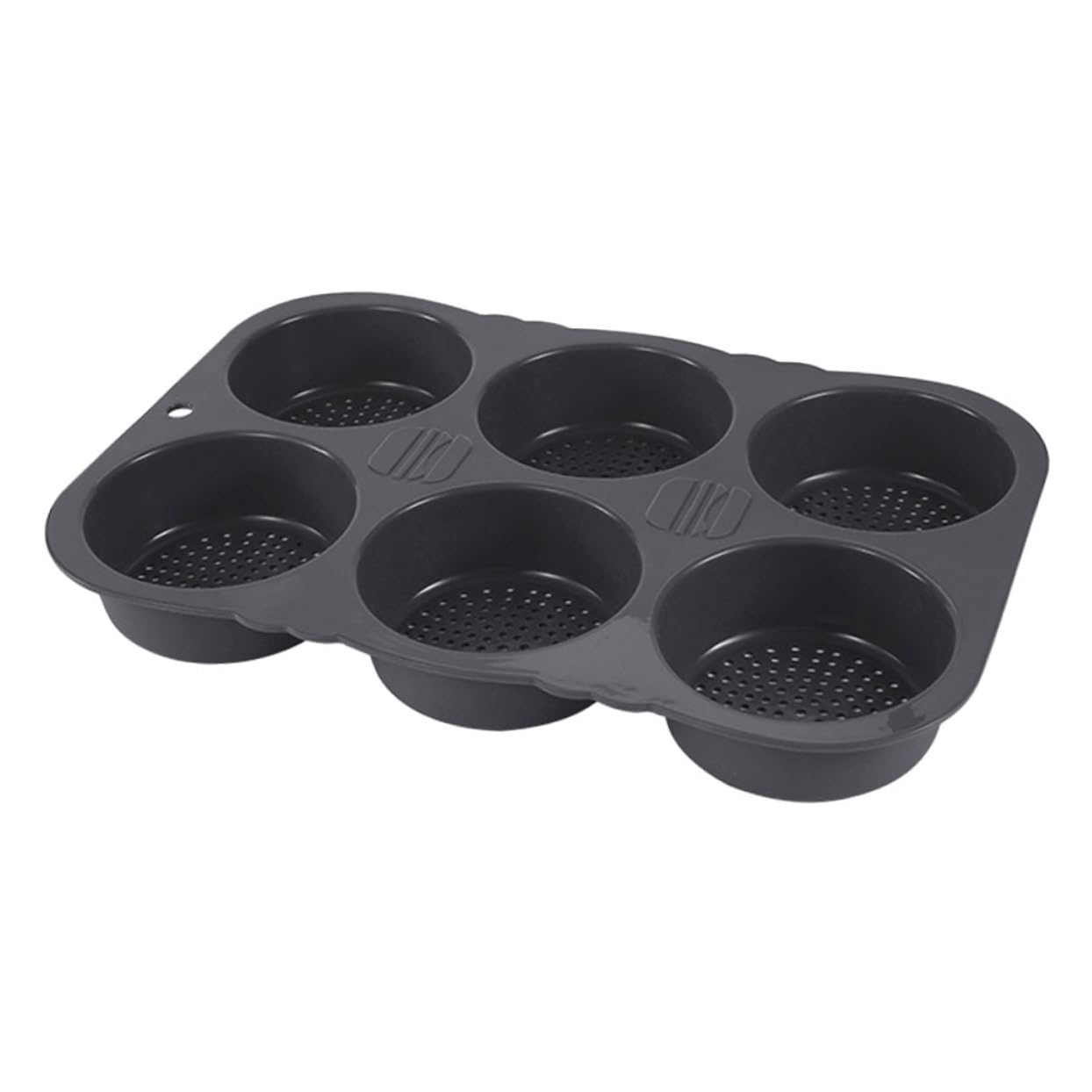 OUNONA Silicone Burger Mold Reusable Hamburger Buns Maker 6-Cavity Mini Loaf Pans for Baking