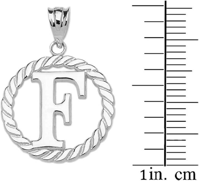 Claddagh Gold Fine 925 Sterling Silver Personalized Initial A-Z Roped Circle Charm Pendant - Image 2