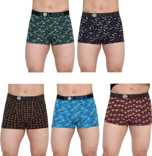 Image of Rupa Frontline Men's Cotton Printed Assorted Outer Elastic Mini Trunks /Underwear (#105)