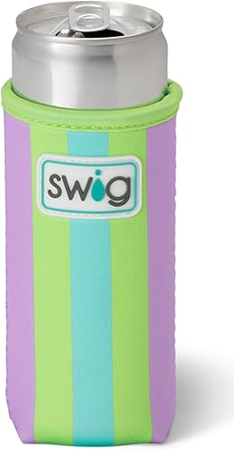 Miniatura 138 de Swig Life Skinny Can Coolie, soporte delgado de 12 onzas, enfriador de neopreno aislado con bolsillo, fundas para botellas de cerveza altas, All
