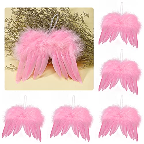 image for ORNOOU Angel Wing Ornament - Angel Feather Wings for Crafts 10 Pack Pi