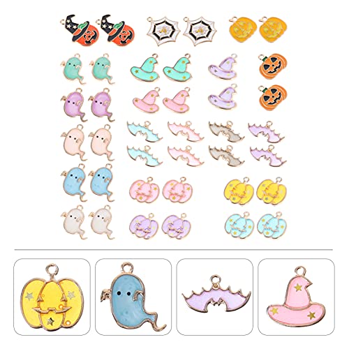 HEALLILY 42 Pcs Dia Das Bruxas Pingentes Encantos Jóias Encantos Acessórios Jóias DIY Liga Pingente
