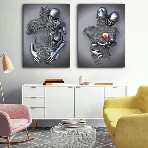 Affiche Métal Figure Statue Art Toile Romantique Abstrait Luxe