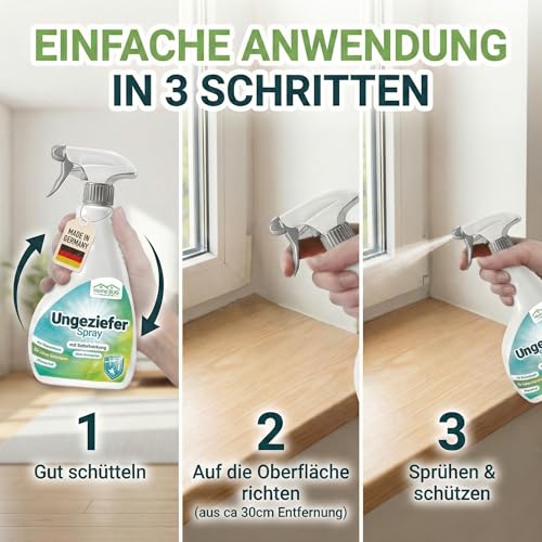 HomeBugProtect Insektenspray & Ungezieferspray 500ml - effektives insektenspray für innenräume & Wohnung - Hilft auch als Spinnespray, Fliegenspray, Fruchtfliegen Spray, UVM.