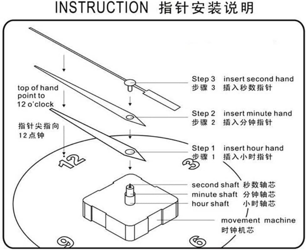Silent Quartz Wall Clock Movement Mechanism Hands Motor Kit DIY Replacement Repair Parts