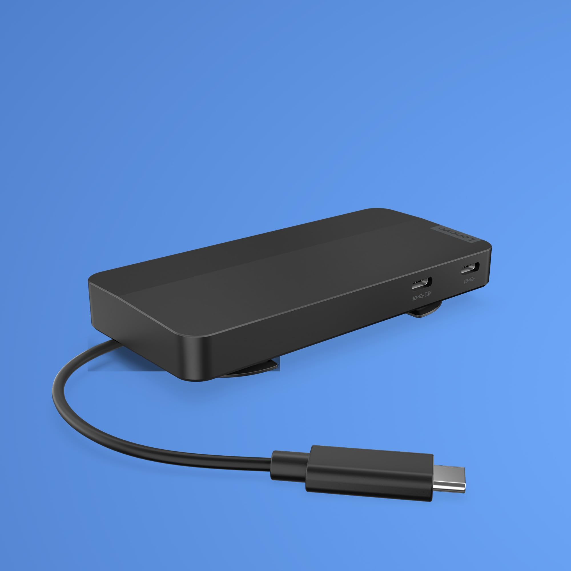 Lenovo USB-C Dual Display Travel Dock Docking Station Compatta, 2x 4K Display, 100W Power Delivery, 7 Porte, Compatibile USB-C/Thunderbolt, Design Sostenibile - Nero