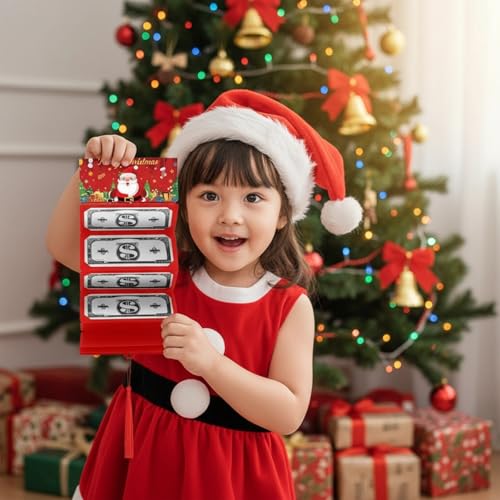 Rainway 7 Weihnachtsgeschenkumschläge mit 10 Fächern, Überraschungskarten für Weihnachtsgeschenke, faltbares Geldbuch für Weihnachten, DIY-Geschenkkartenhalter, für Geburtstagsfeier