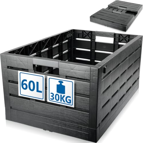 Stimo Premium Klappbox 60L Transportbox bis 30kg 60x40x28cm faltbar klappbar stapelbar Aufbewahrungsbox