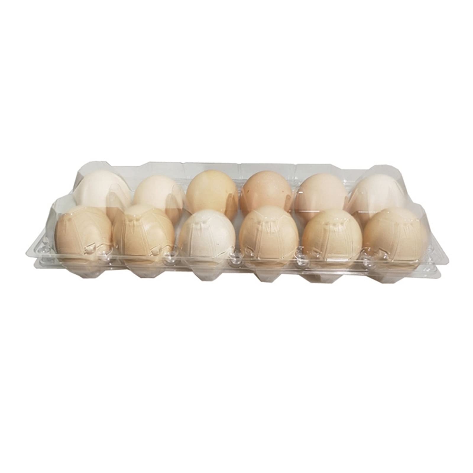 Cubo de Huevos para refrigerador Cartones de Huevos 50 Paquetes, Soporte de cartón de Huevos de plástico para 12 Huevos Soporte de Bandeja de Huevos Transparente Almacenamiento de Huevos de Pollo