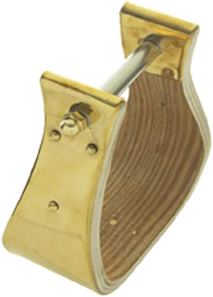 HILASON 3in Brass Bound Wood Bell Stirrups 3IN