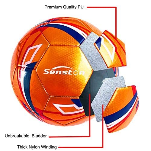 Senstonサッカーボール5号の大人と青少年のトレーニングボール試合のサッカーとポンプ 3枚目