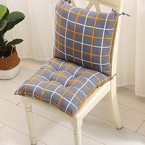 Coussin de chaise avec dossier et sangles - Coussin de dossier bas pour chaise de salle à manger - Coussin pour intérieur ou extérieur - 45 x 45 cm - Violet