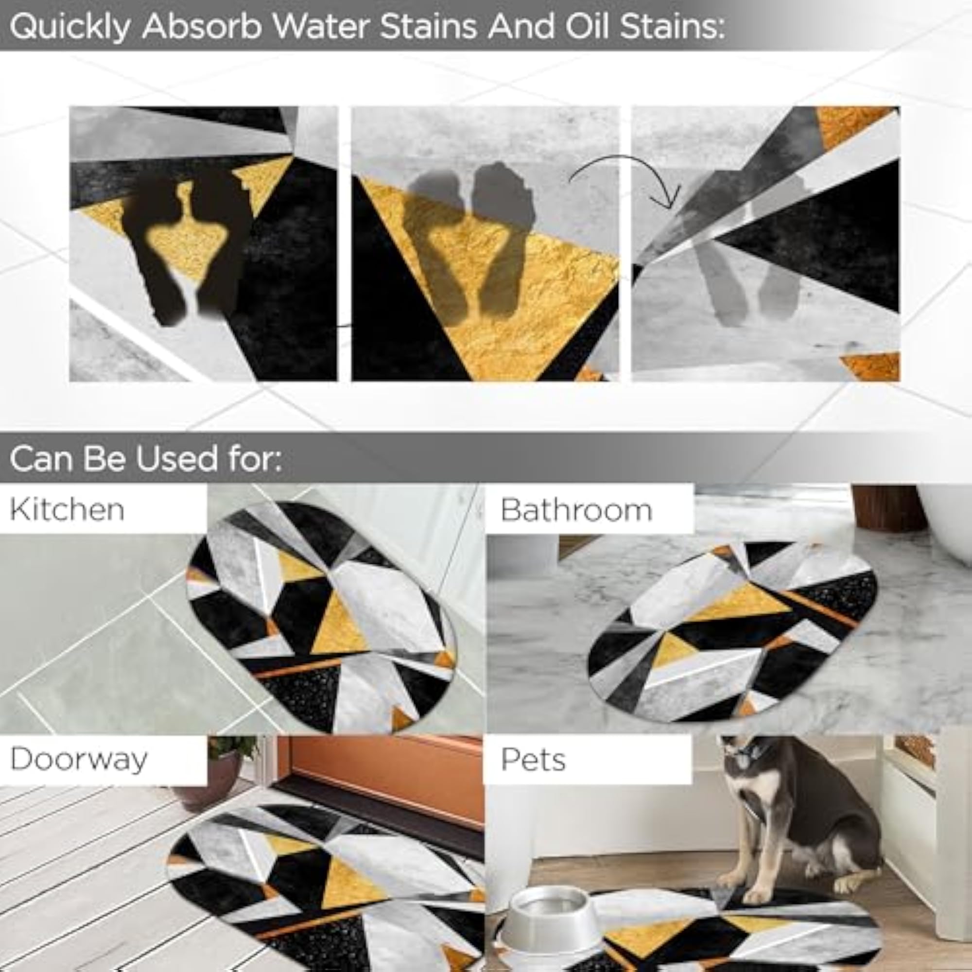Polyester Rubber Bathroom Mat, Anti Skid Mat