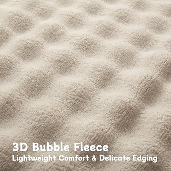 Topfinel Bubble — нежное бежевое одеяло, 220 x 240 см, из синтетической шерсти, тёплое флисовое одеяло для гостиной, для подростков и девочек, стильное одеяло