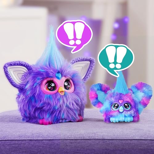 Furby Furblets Luv-Lee Mini, K-POP Musik & Sätze in Furbisch (über 45 Geräusche), Kuscheltier in Pink-Lila-Blau, für Kinder ab 6 Jahren