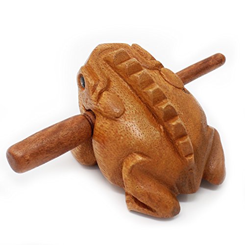Aussel Guiro Frosch aus Holz mit Schlägel, große Ausführung, Musikinstrument Ton-Block - Image 4