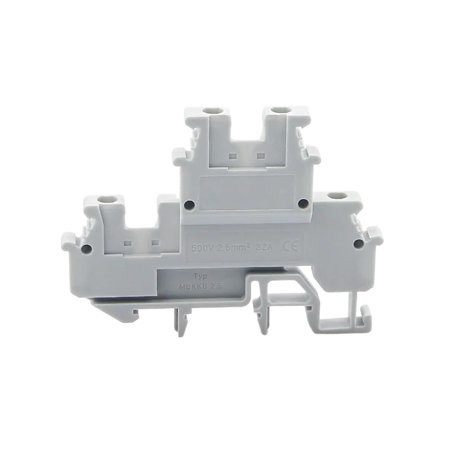 MBKKB-2.5 Din Rail Terminal Block 10Pcs Double Layer Screw Connector 32A 800V AWG24-10 Electrical Wire