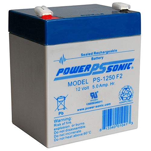 Power-Sonic PS-1250F2-12 Volt/5 Amp Hour Sealed Lead...