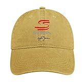 Casquette Baseballkappe für Herren Signature Ayrton Cap Senna Cowboy Hut Cap für Damen Verstellbares Kopfband, mit Logo Printed Pattern, Sandfarben, Einheitsgröße
