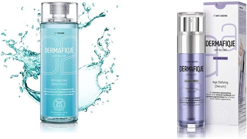 Dermafique All Important Skin Toner, Aqua Marine, 150Ml & Age Defying Face Serum For All Skin Types, Dermatologist Tested, Anti-ageing Serum (50 G)