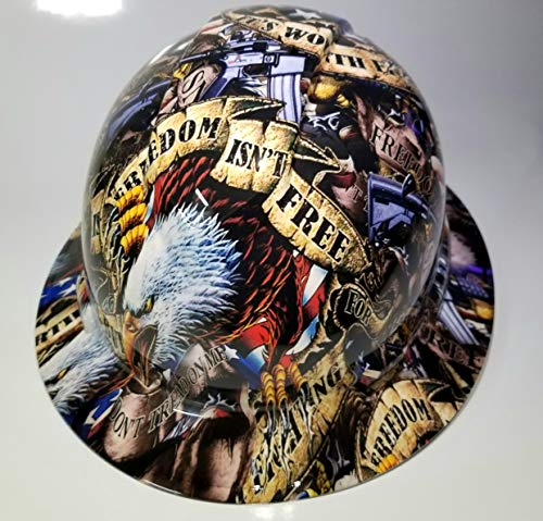 Wet Works Imaging Customized Pyramex Full Brim Freedom Isnt Free With Ratcheting Suspension Custom Lids Crazy Sick Construction Ppe #TOP5