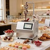MINEYCHCEY Chocolate Dispenser 5.5L with Built-in Tempering & Melting Functions, Digital LCD Touchscreen, Motor Durable for Continuous Operation, for Candy Bars, Truffles, and Baking Lines