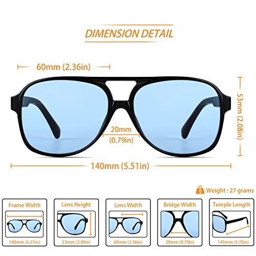 Image of Freckles Mark Vintage Retro 70s Sunglasses for Women Men Classic Large Square Aviator Trendy Glasses