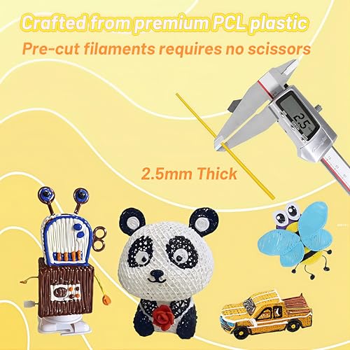 Image of 160Pcs 32 Colors PCL 2.5mm 3D Low Temperature Pen Filament Refill | Compatible with 3Doodler Start+, Low Temperature Filament, 15cm x 10pcs Total 2400cm, Safe & Easy-Use Refill