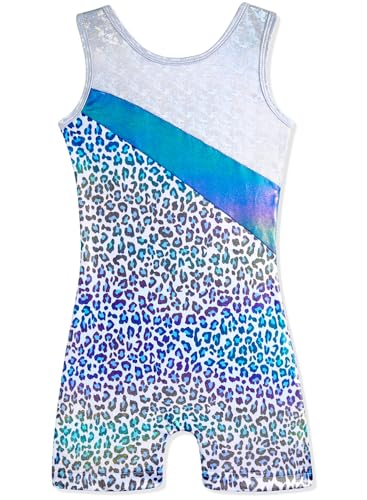 Image of HOZIY Leotards for Girls Gymnastics Kids Children Biketard Snowflake Ribbon Blue Purple Hot Pink Sparkle