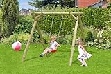 Gartenpirat Classic Kinderschaukel aus Holz Outdoor - Einzelschaukel mit Schaukelsitz 240 x 190 x 220 cm TÜV geprüft - 3