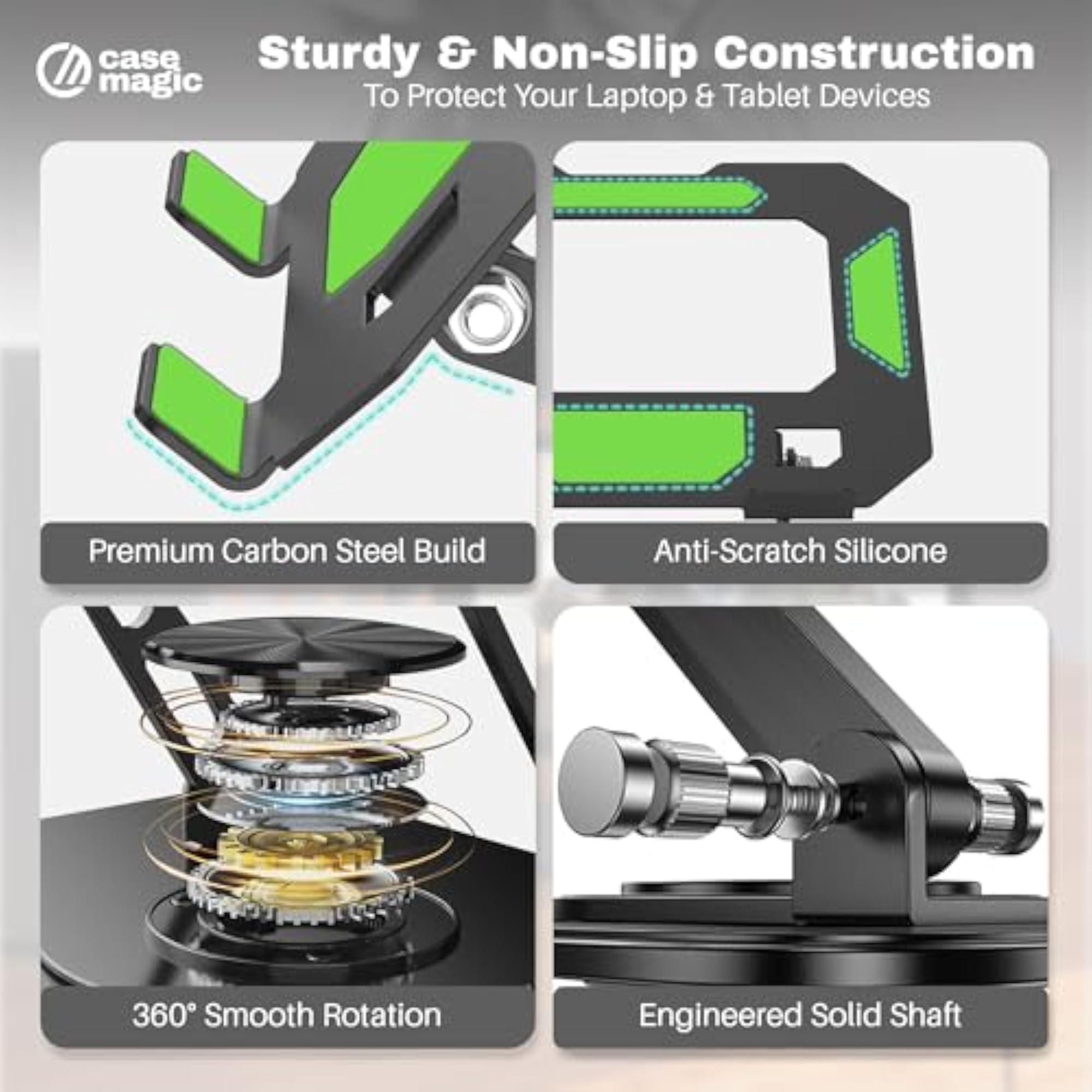 Tablet Stand for Desk, 360 Rotating Base