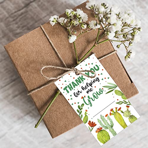Cactus Teacher Appreciation Gift Writing Thank You Tag,Thank You For Helping Me Grow Succulent Fiesta Cactus Tag,End Of School Year Tags Gift Tags,Thank You Gift Tags Card For Teacher(50Tags) #TOP3