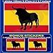 SPANIEN Spanische Stier Flagge 100mm Auto & Motorrad Aufkleber, Vinyl Sticker x1+2 BONUS