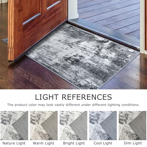 KOZYFLY 2x3 Rug Non-Slip Small Area Rug Abstract Machine Washable Indoor Front Door Mat Modern Rug for Entryway, Throw Rug with Low Pile Small Carpet for Bedroom, Living Room, Bathroom