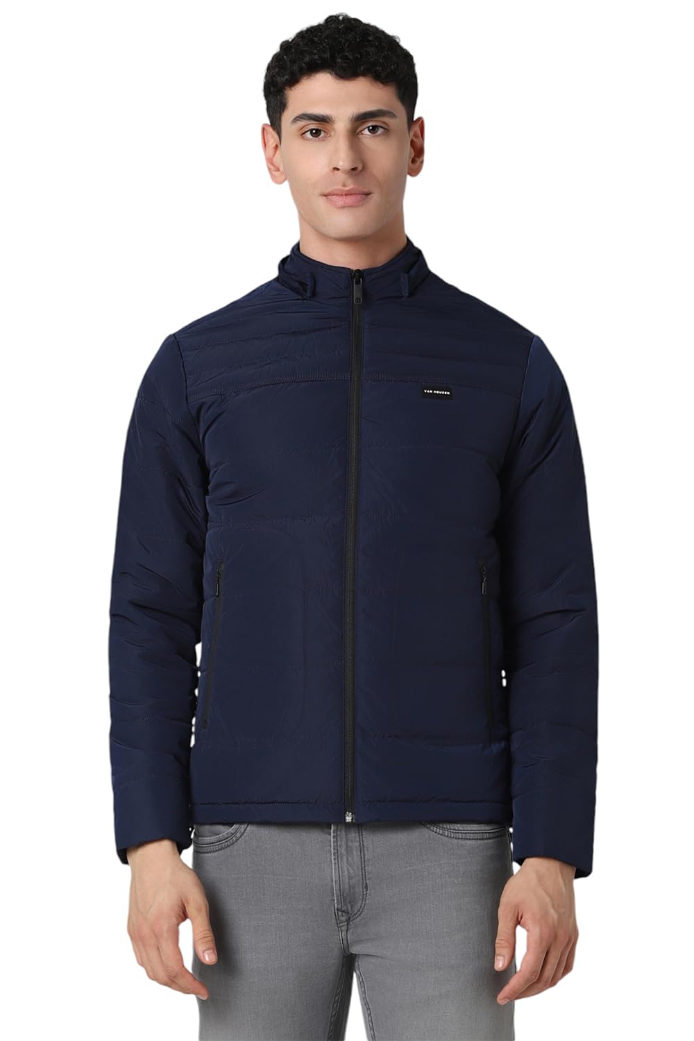 van heusen Men Navy Solid Casual Jacket-picture-52