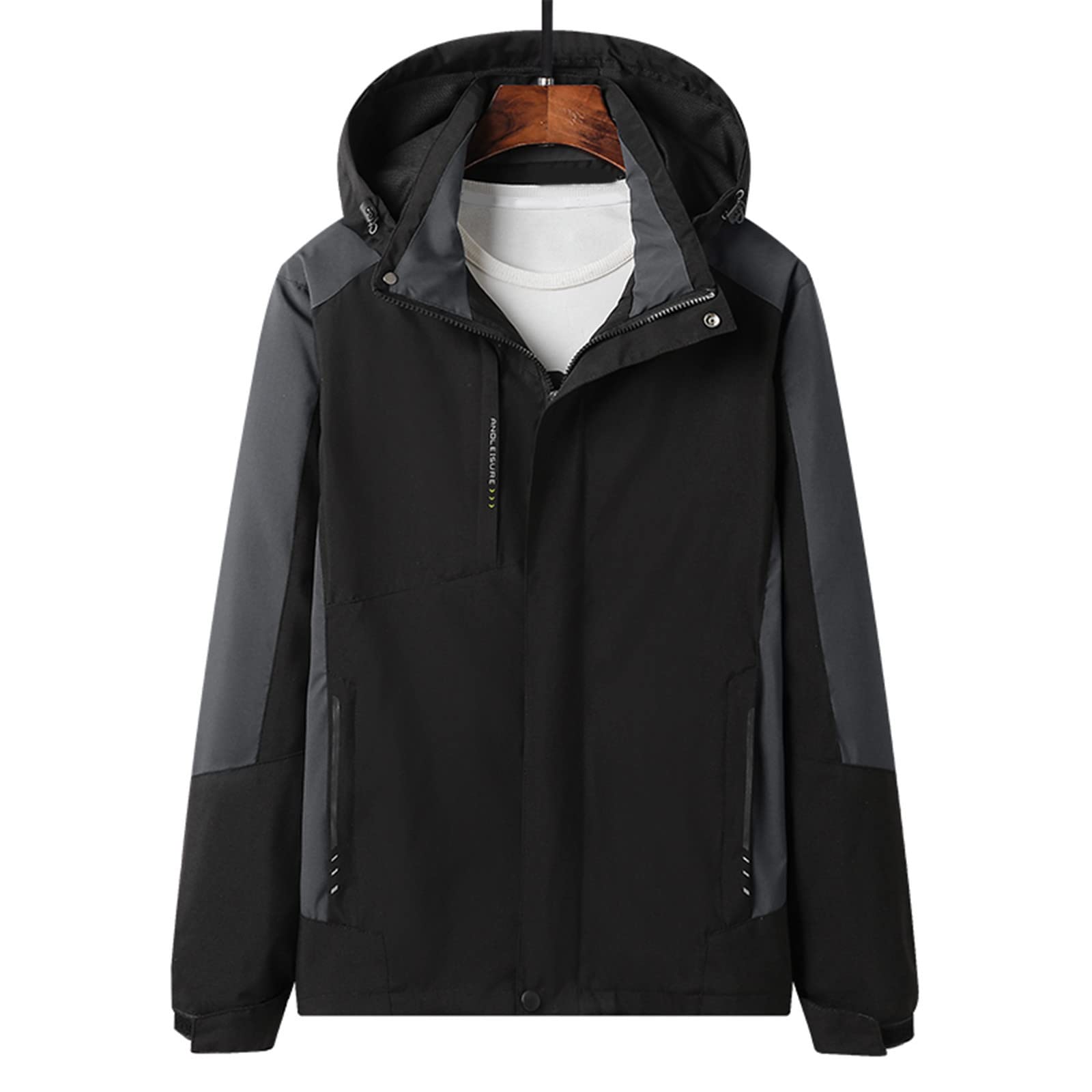 Genérico Chubasquero Hombre Impermeable - Chaqueta informal transpirable impermeable con capucha sólida para hombre diseño de vuelo clásico ideal otoño