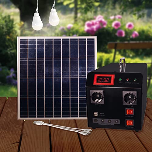 MAUK Solar Power Pack Station Powerpack Komplett Set (Solar Power Pack Station Powerpack 300W) Black